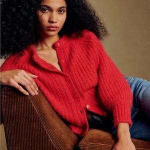 Sézane Emile Red Cardigan